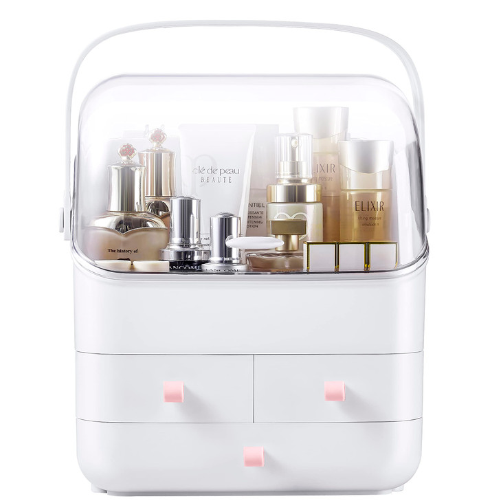 Large Makeup Organizer w Drawers Beauty Organizer Makeup Box Holder Vanity Organization Desk Countertop MakeUp Organizer